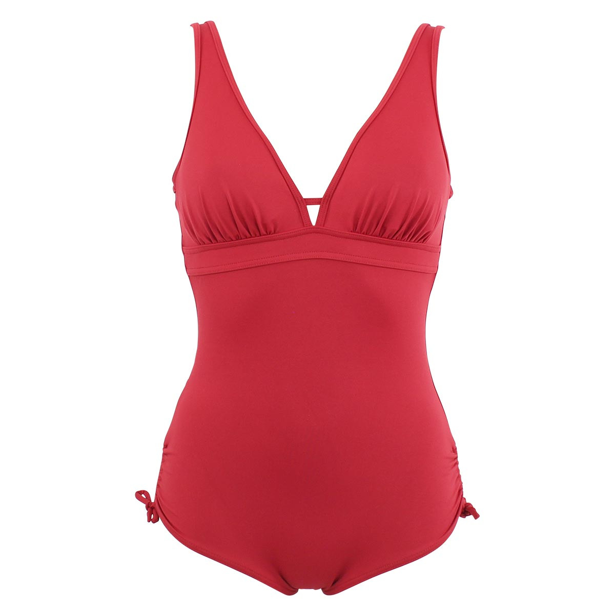 Maillot de bain 1 pièce avec coques ajustables GRACE rouge, JANINE ROBIN
