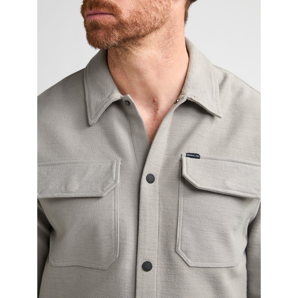 Surchemise utilitaire en coton forgemark noir ice grey, PETROL INDUSTRIES