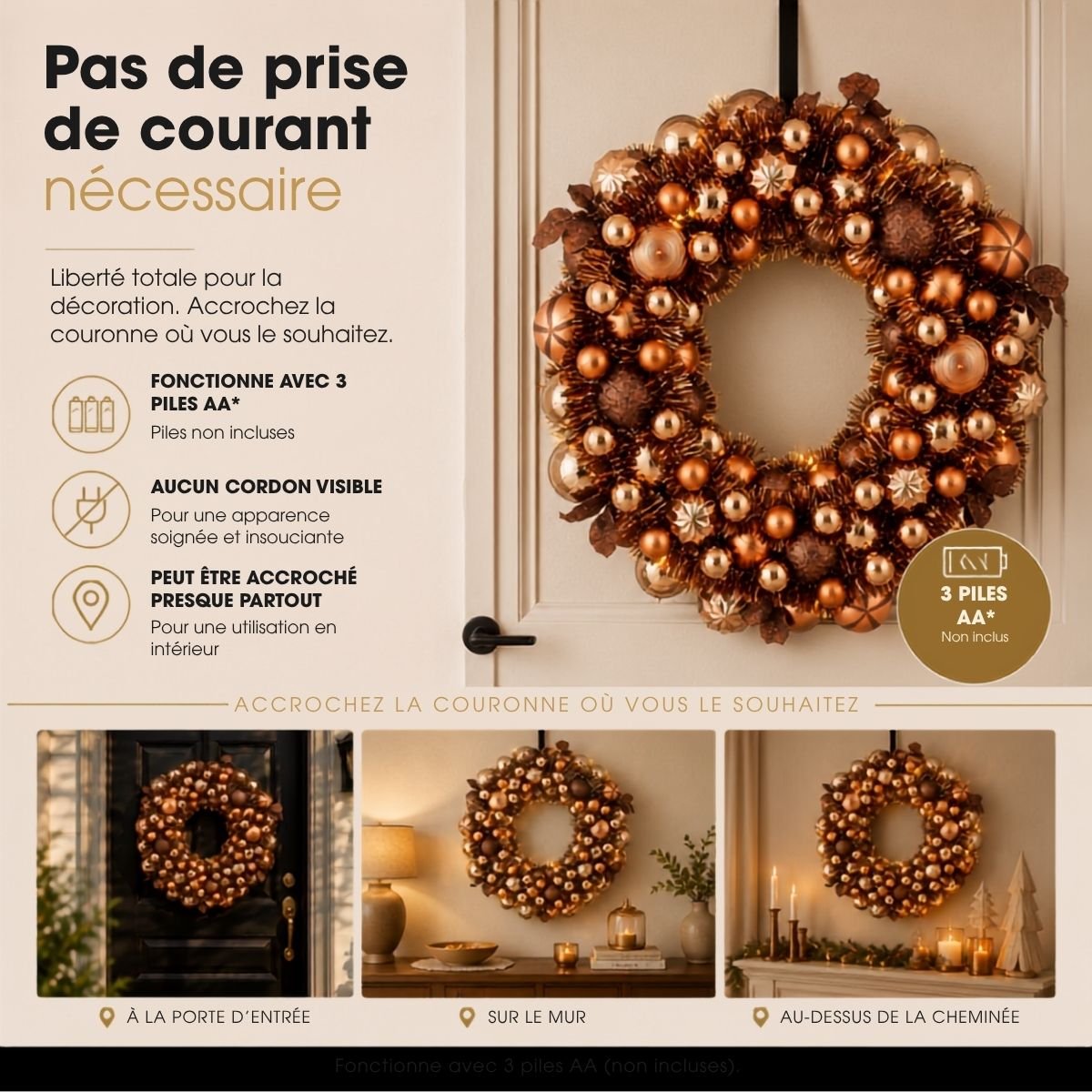 Couronne brun, MICA DECORATIONS