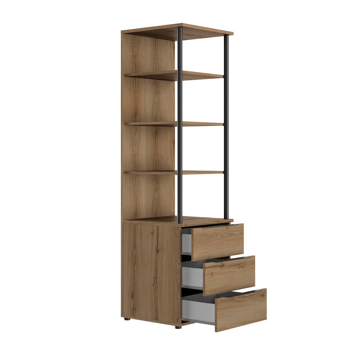 Rangement 3 tiroirs marron, GAMI