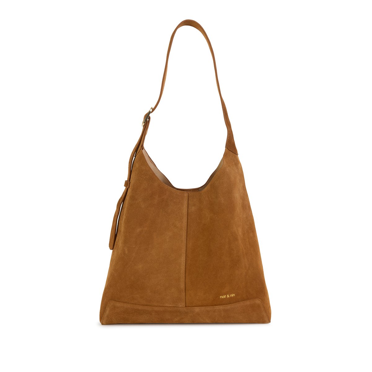 Sac porté épaule en cuir suédé, DONNA camel, NAT & NIN
