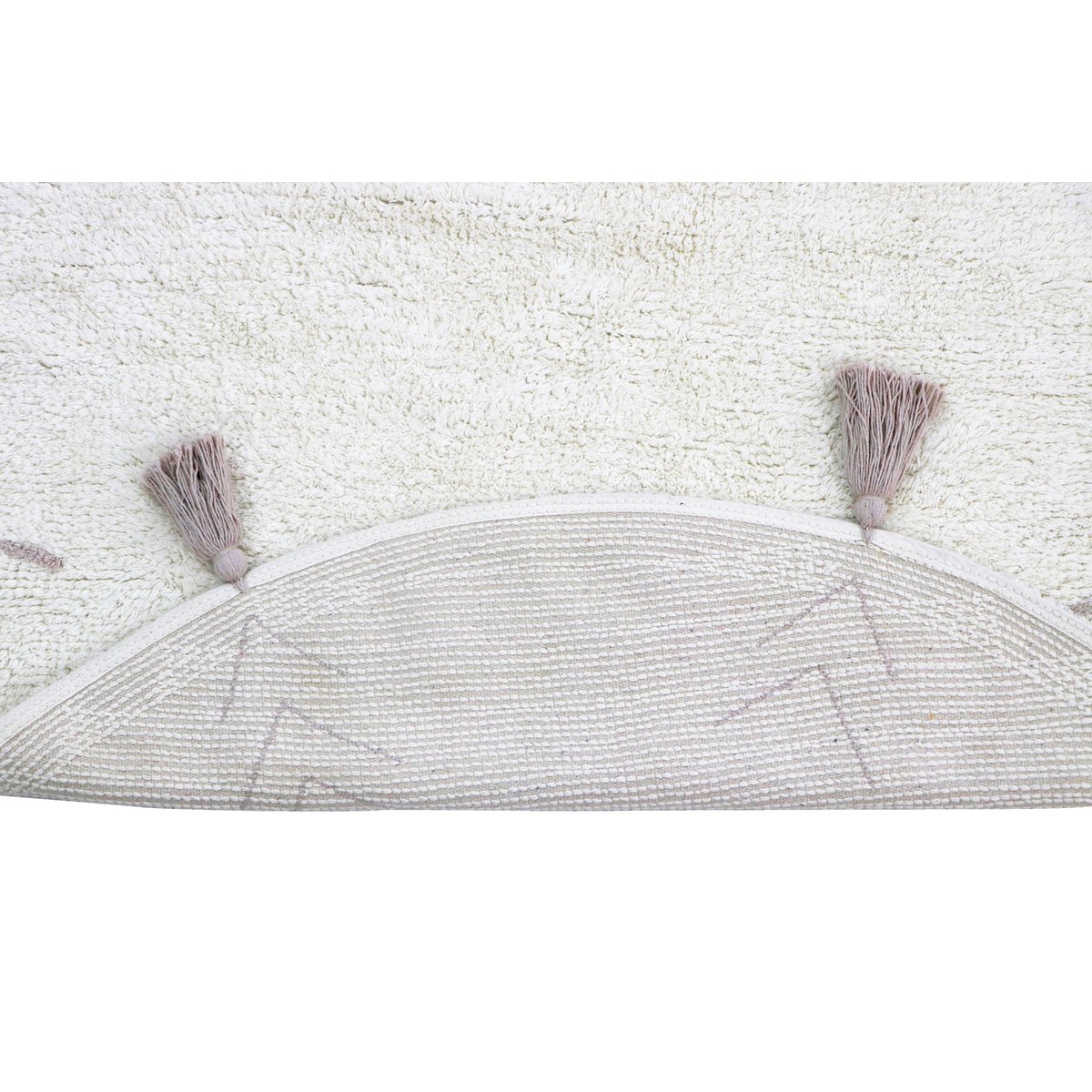 Tapis lavable en coton, ROUND TAN TAN gris clair, ivoire, HAPPY DECOR KIDS