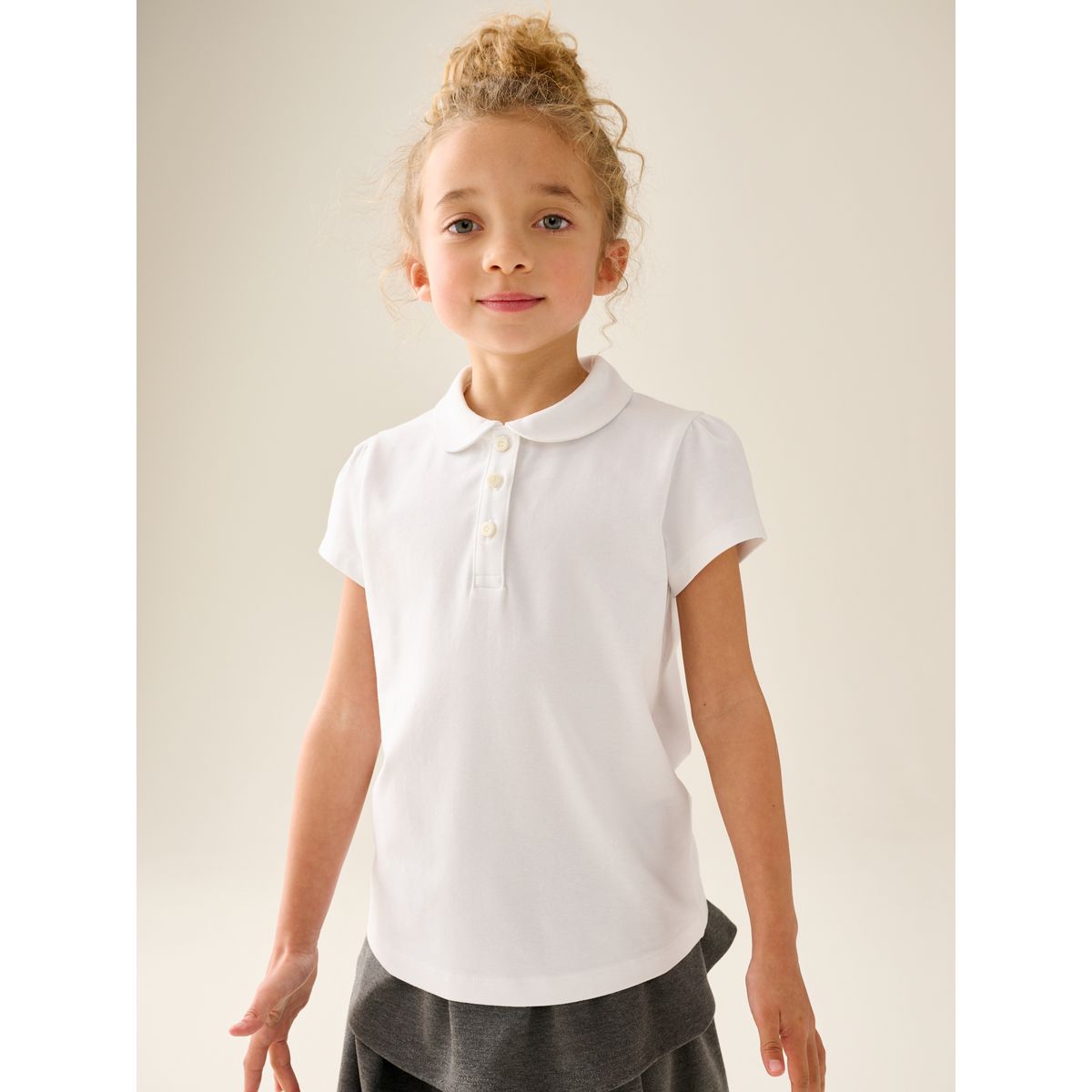 Haut d’école en coton stretch, lot de 2 blanc, NEXT