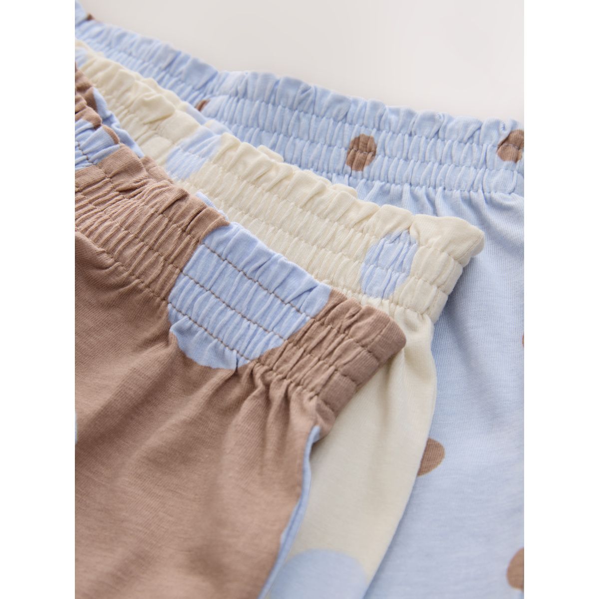 Pyjama short à pois, lot de 3 bleu/marron, NEXT