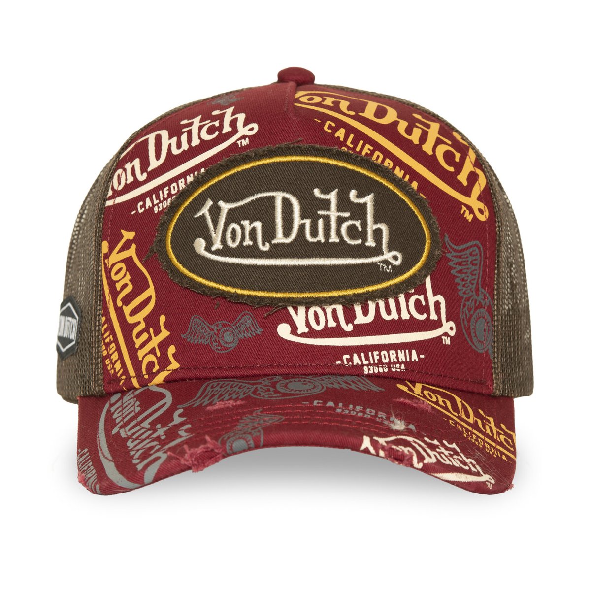 Casquette Trucker Cafe bordeaux/orange/gris/blanc/jaune/kaki, VON DUTCH