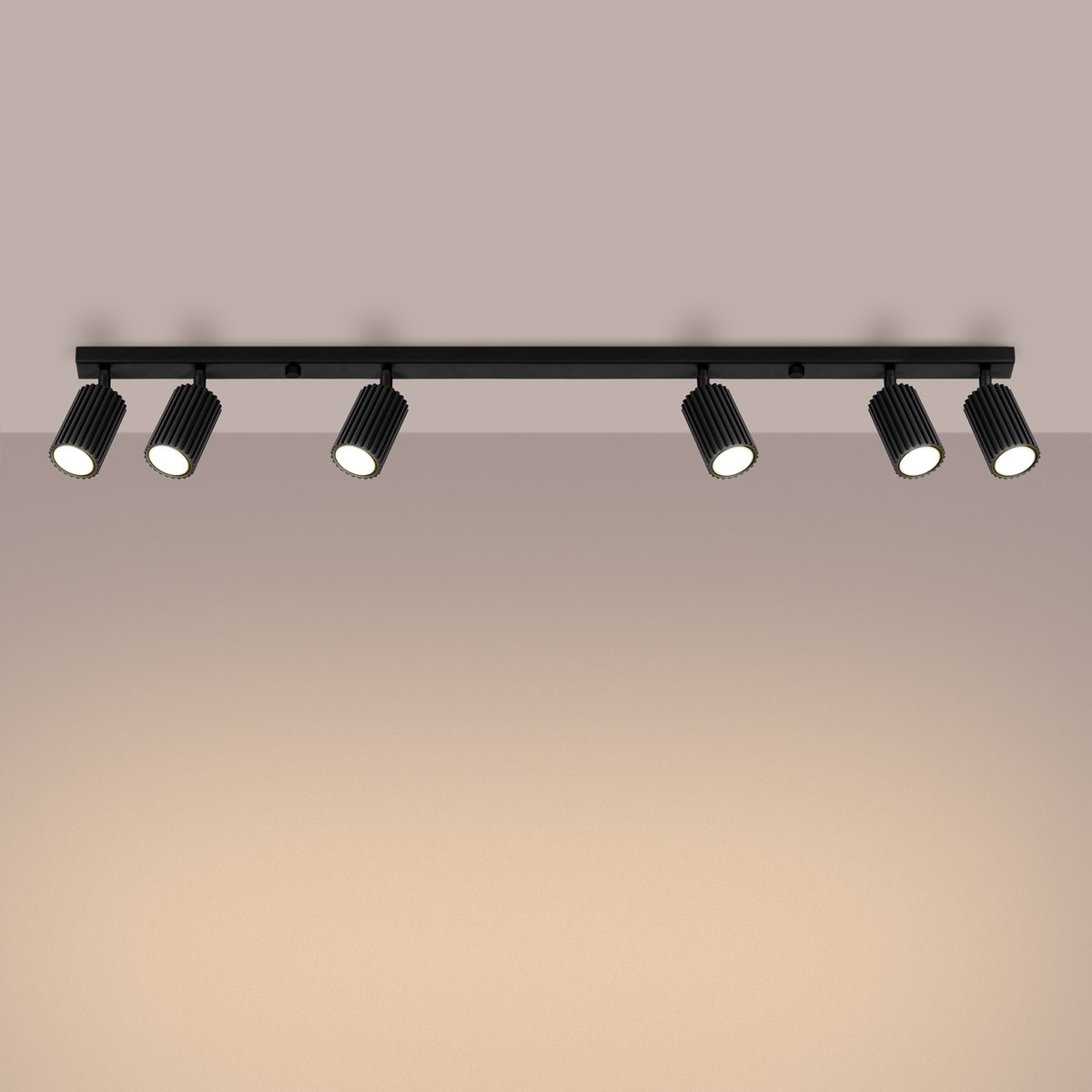Plafonnier Aluminium Noir GU10 6 Karbon noir, EDEN