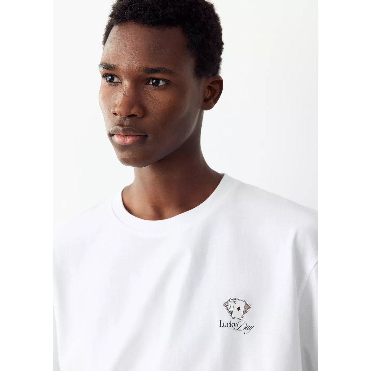 T-shirt 100 % coton imprimé blanc, MANGO TEEN