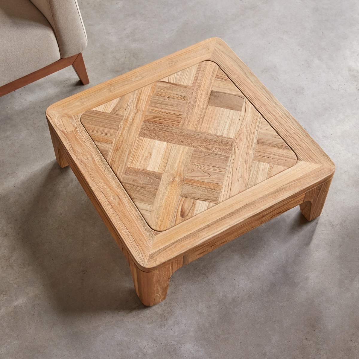 Table basse en Teck massif, RUTH naturel, TIKAMOON
