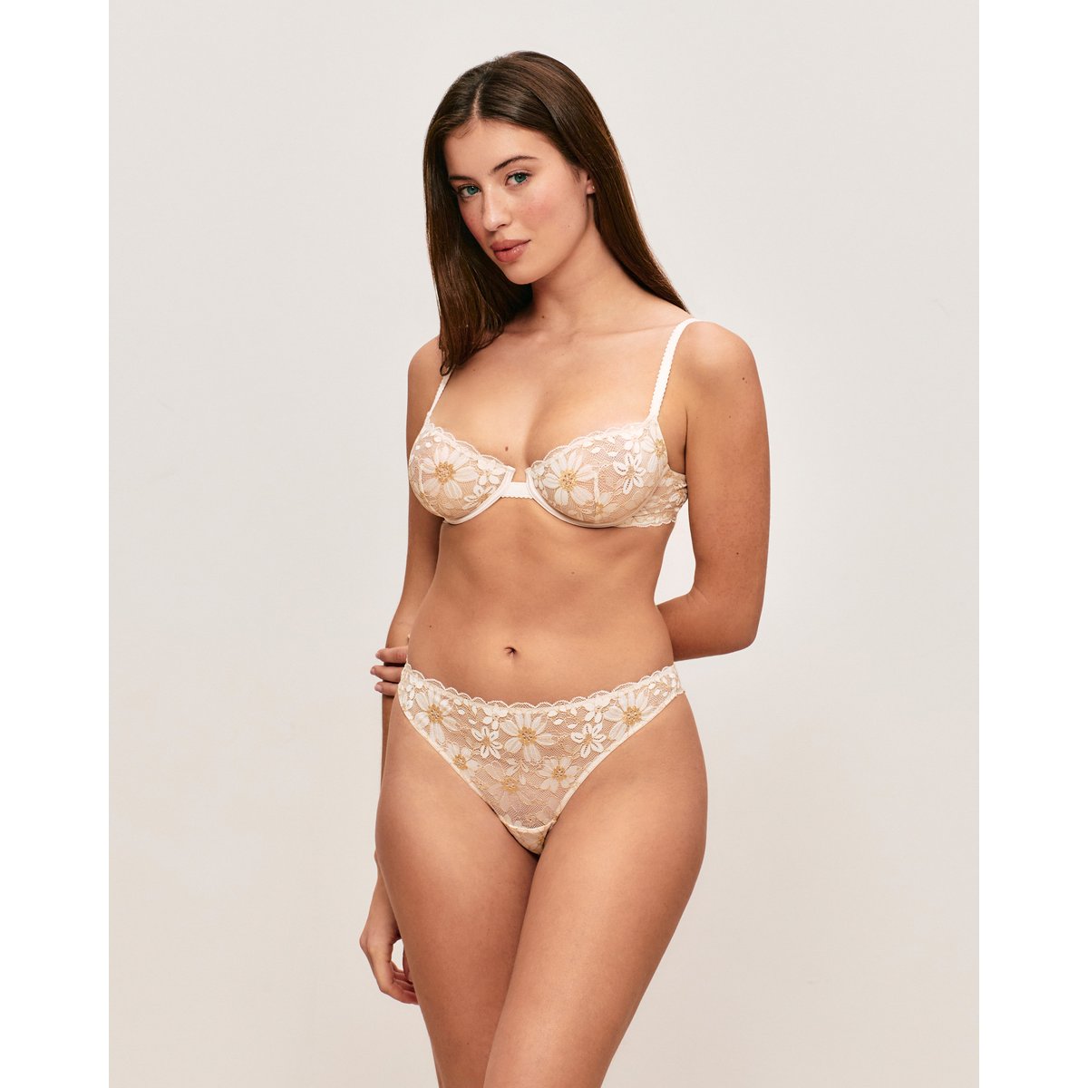 Soutien-gorge corbeille en dentelle CELENIZ Fil textileI beige, UNDIZ