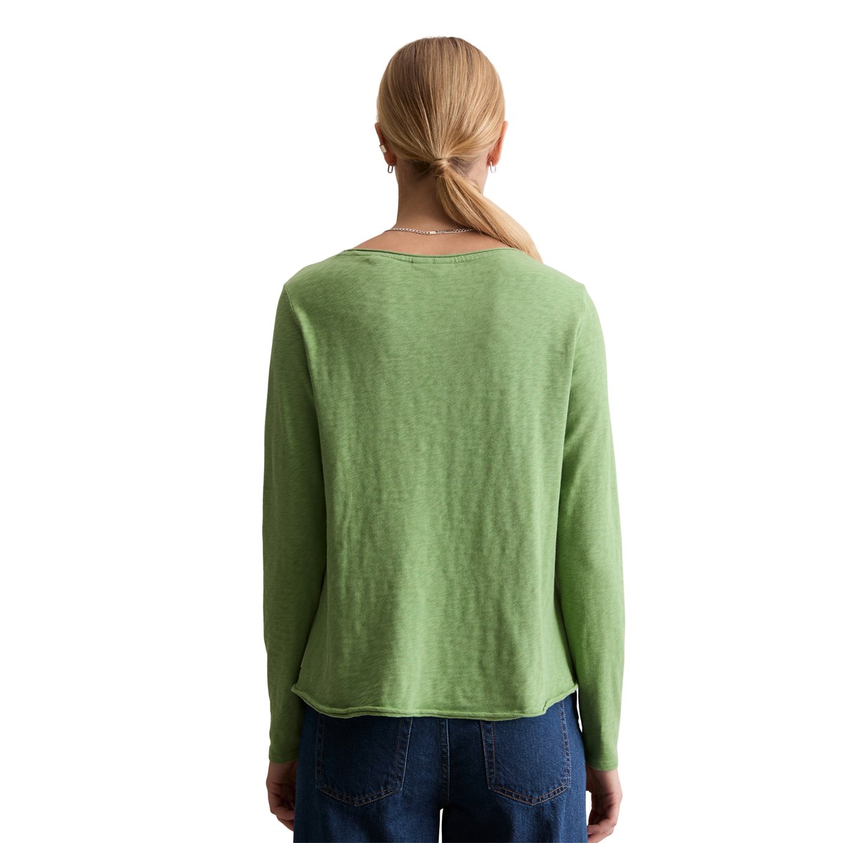 T-shirt long régulier en coton organique gris, MARC O’POLO DENIM