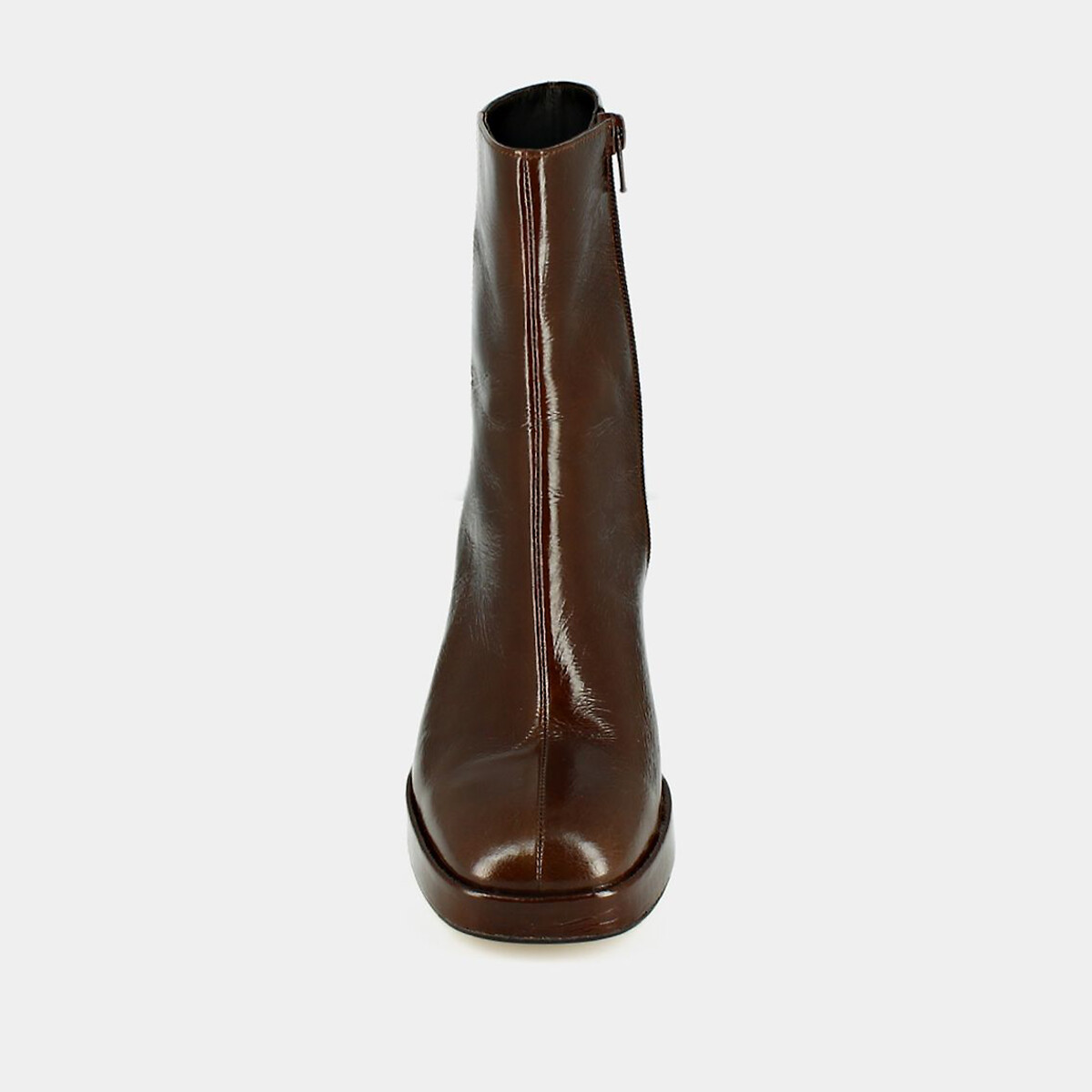 Boots Voris cuir brillant marron verni, JONAK