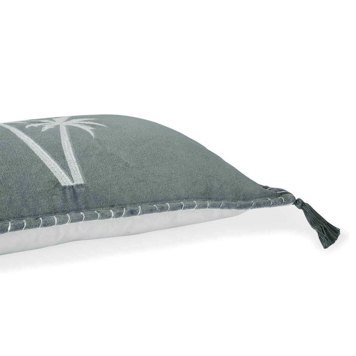 Coussin velours de coton OASIS VELOURS bleu orage, FEBRONIE