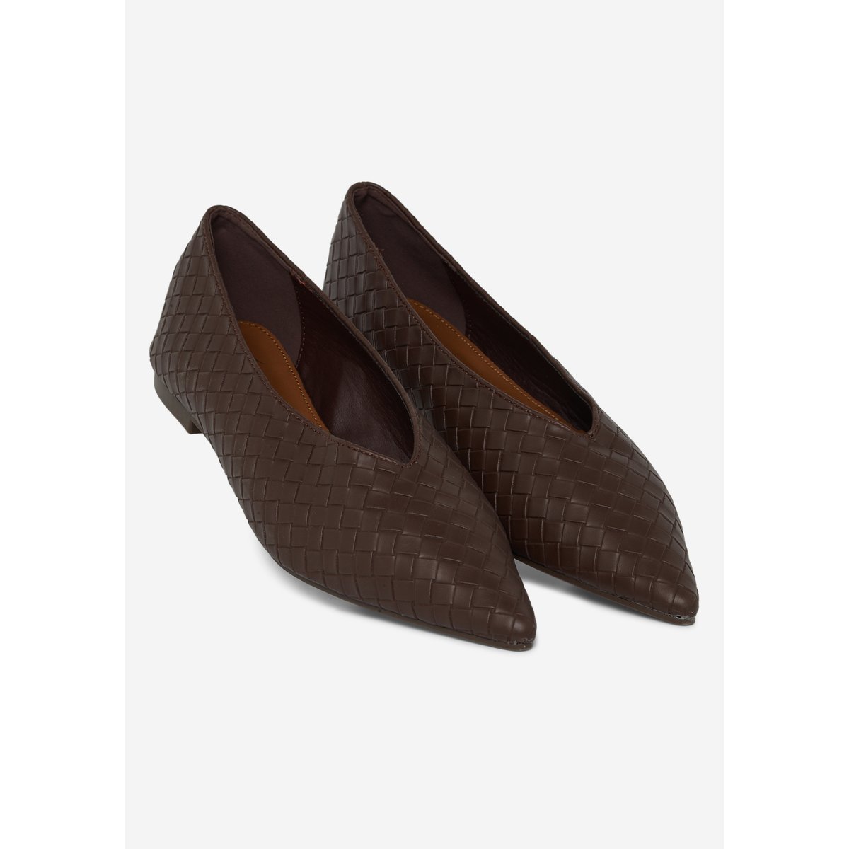 Ballerines tressées en similicuir brun fonce chocolate, LOLALIZA