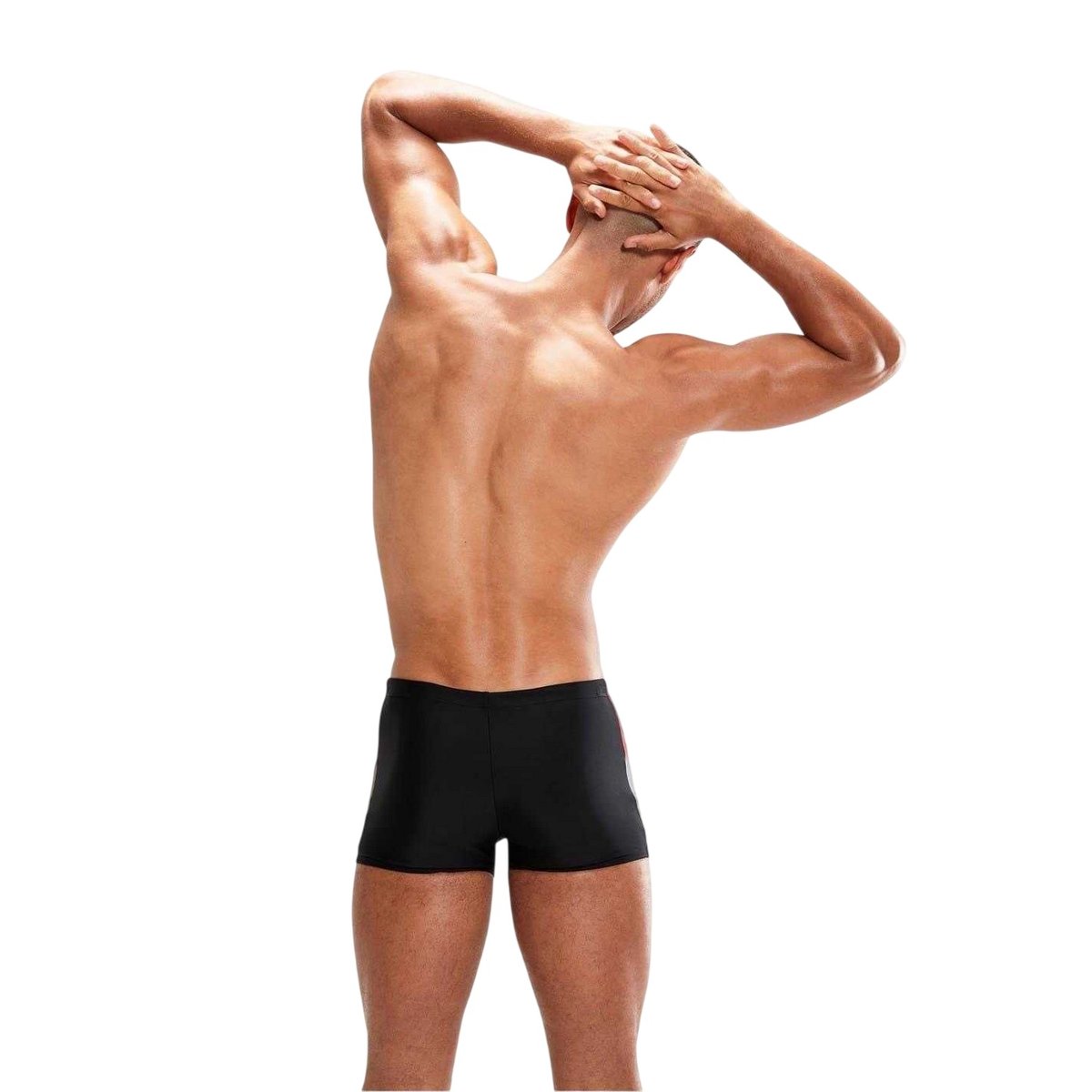 Short de bain motif/style géométrique DIVE SPLIT noir / rouge, SPEEDO