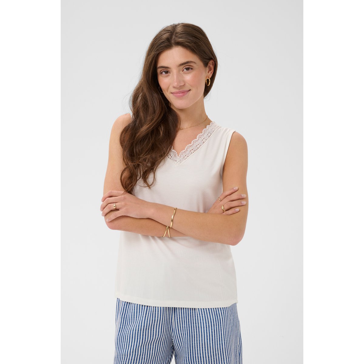 Jersey sans-manches blanc snow white, CREAM