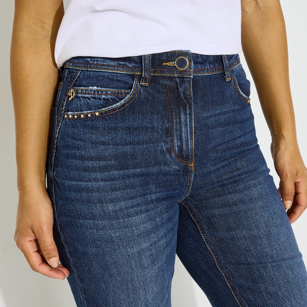 Jean droit raccourci NEVADA D02 bleu, GRAIN DE MALICE