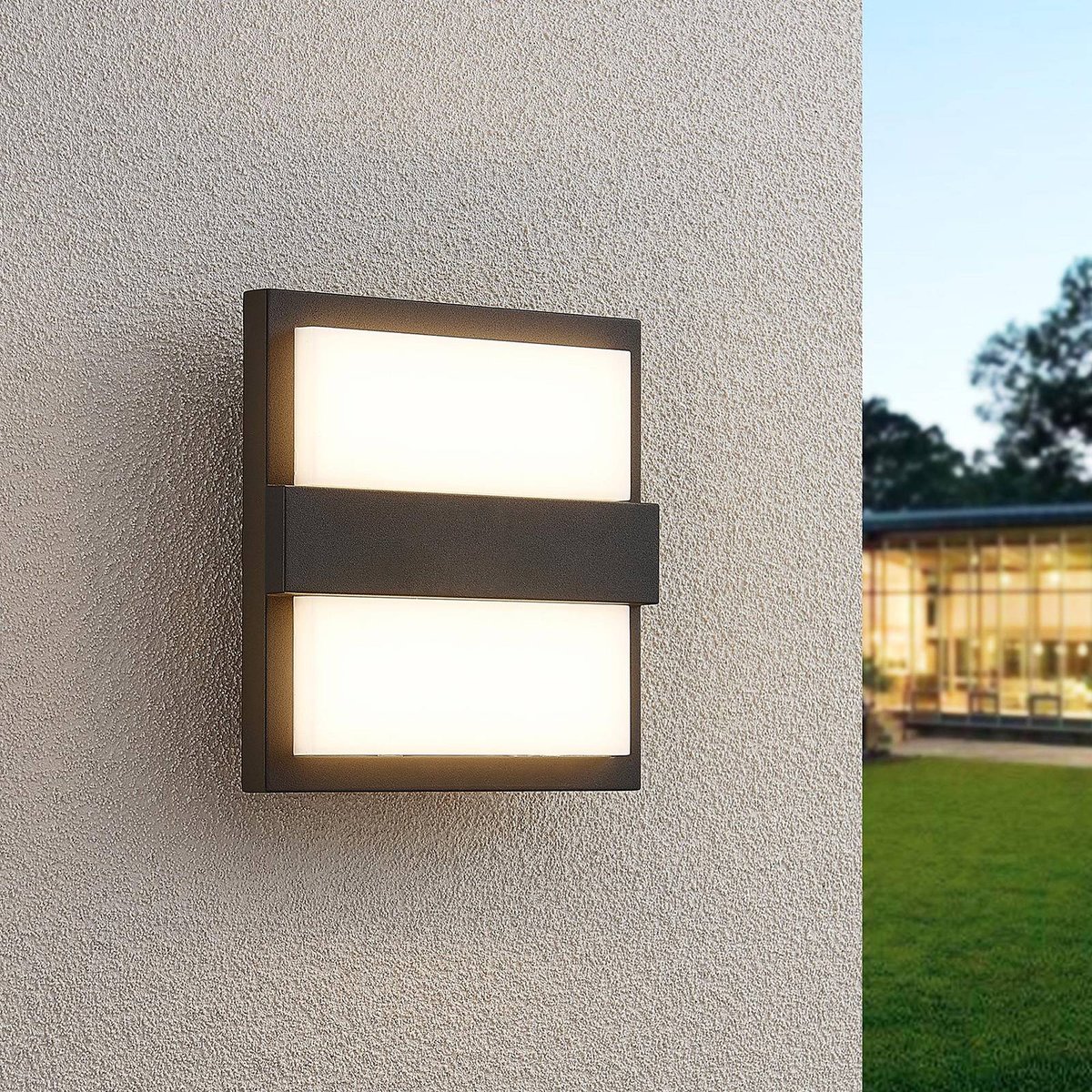 Applique extérieure en aluminium moderneLED anthracite, blanc, LUCANDE