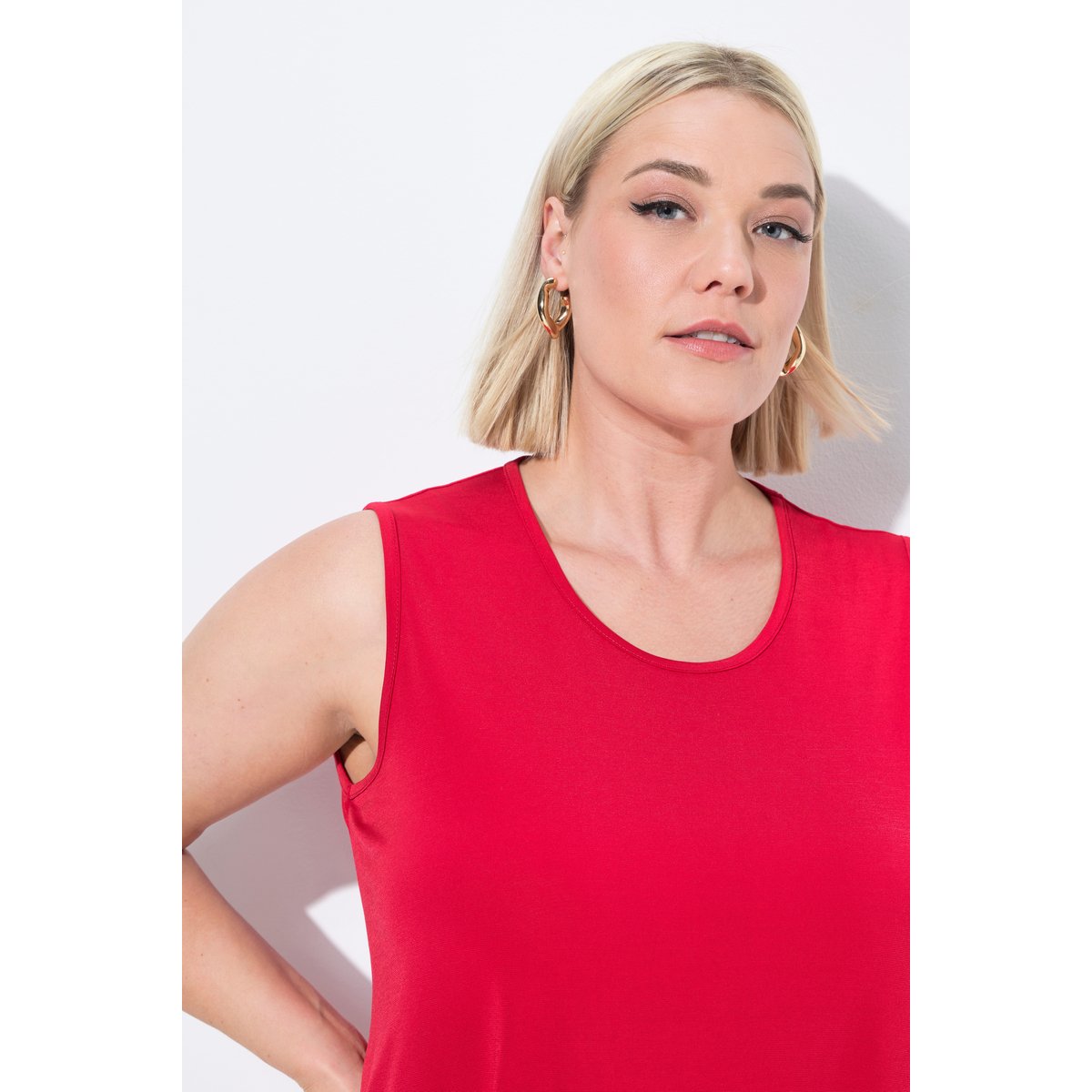 Débardeur en jersey, Coupe évasée litchi, ULLA POPKEN