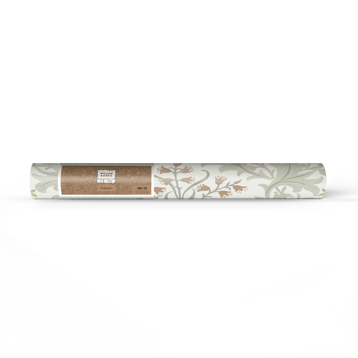 Papier peint fleuri Celandine Spring Peony & Sage beige, vert, rose, WILLIAM MORRIS AT HOME