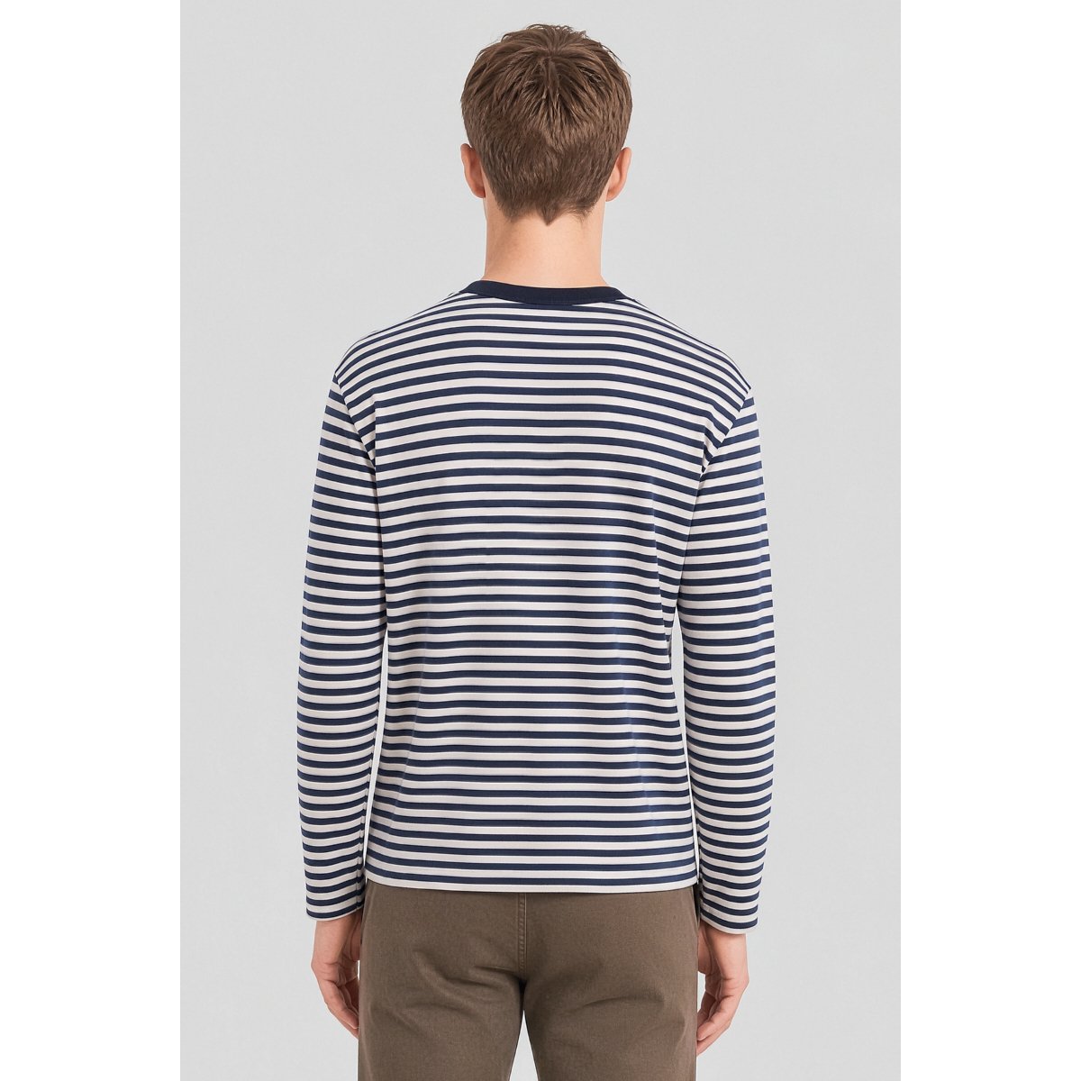 T-shirt manches longues Héritage en coton HERITAGE marine deep/milk, ARMOR-LUX