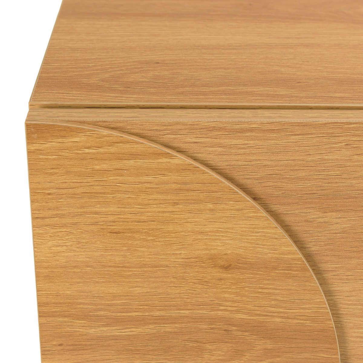 Commode couleur naturelle 6 tiroirs décor motif arrondi ELTON bois naturel, PIER IMPORT