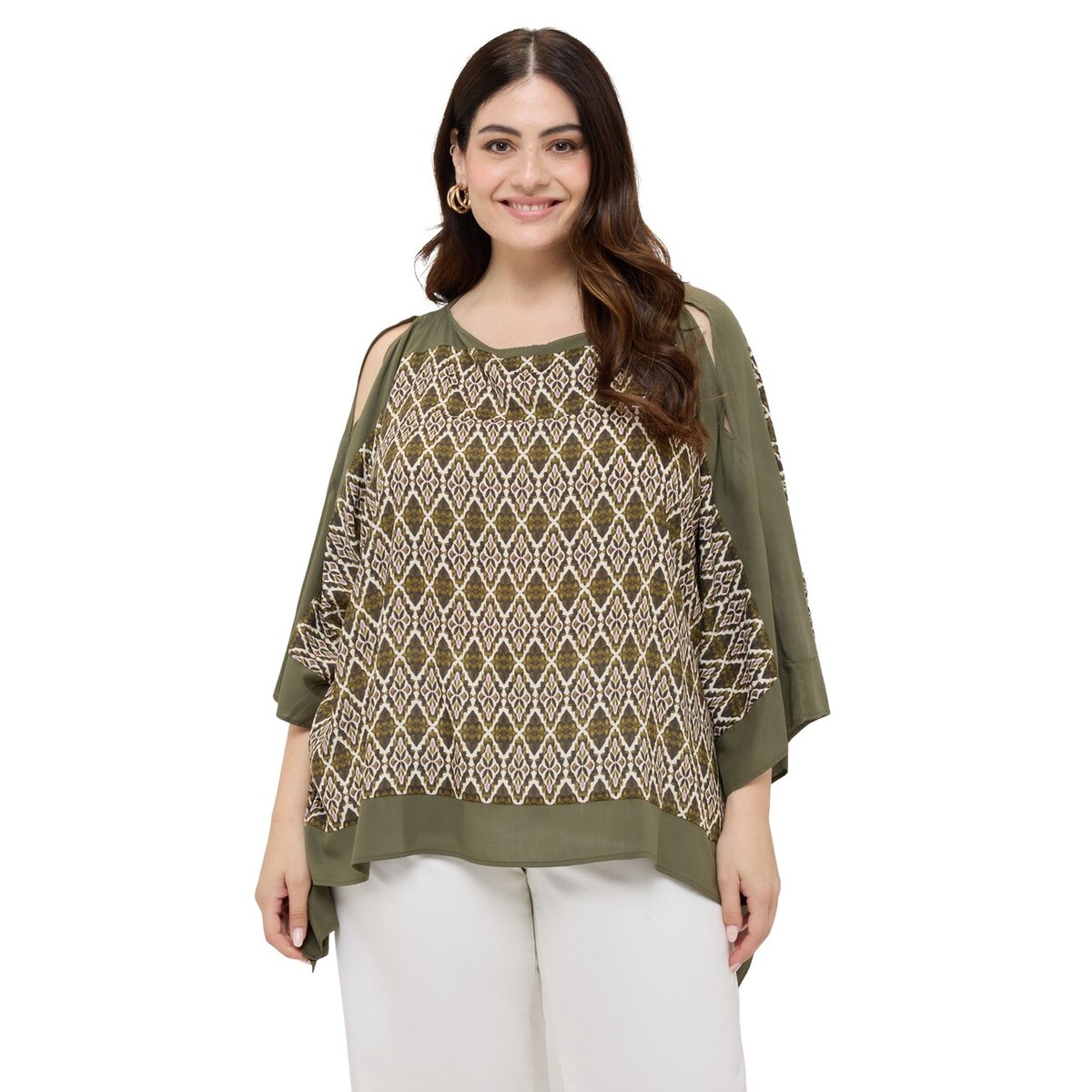 Blouse imprimée verde militare, FIORELLA RUBINO