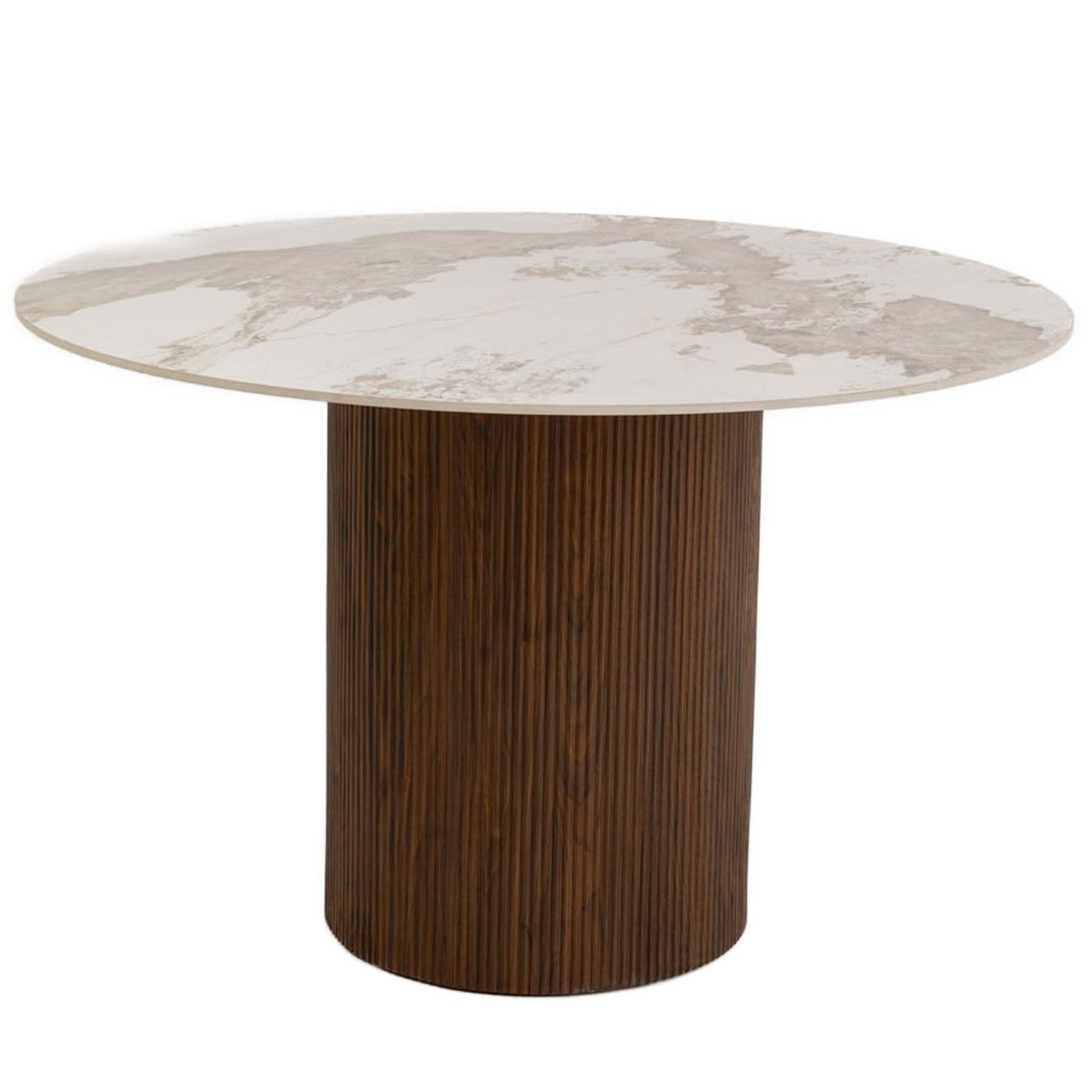 Table ronde plateau en grès, RUBEN marron, KARE DESIGN