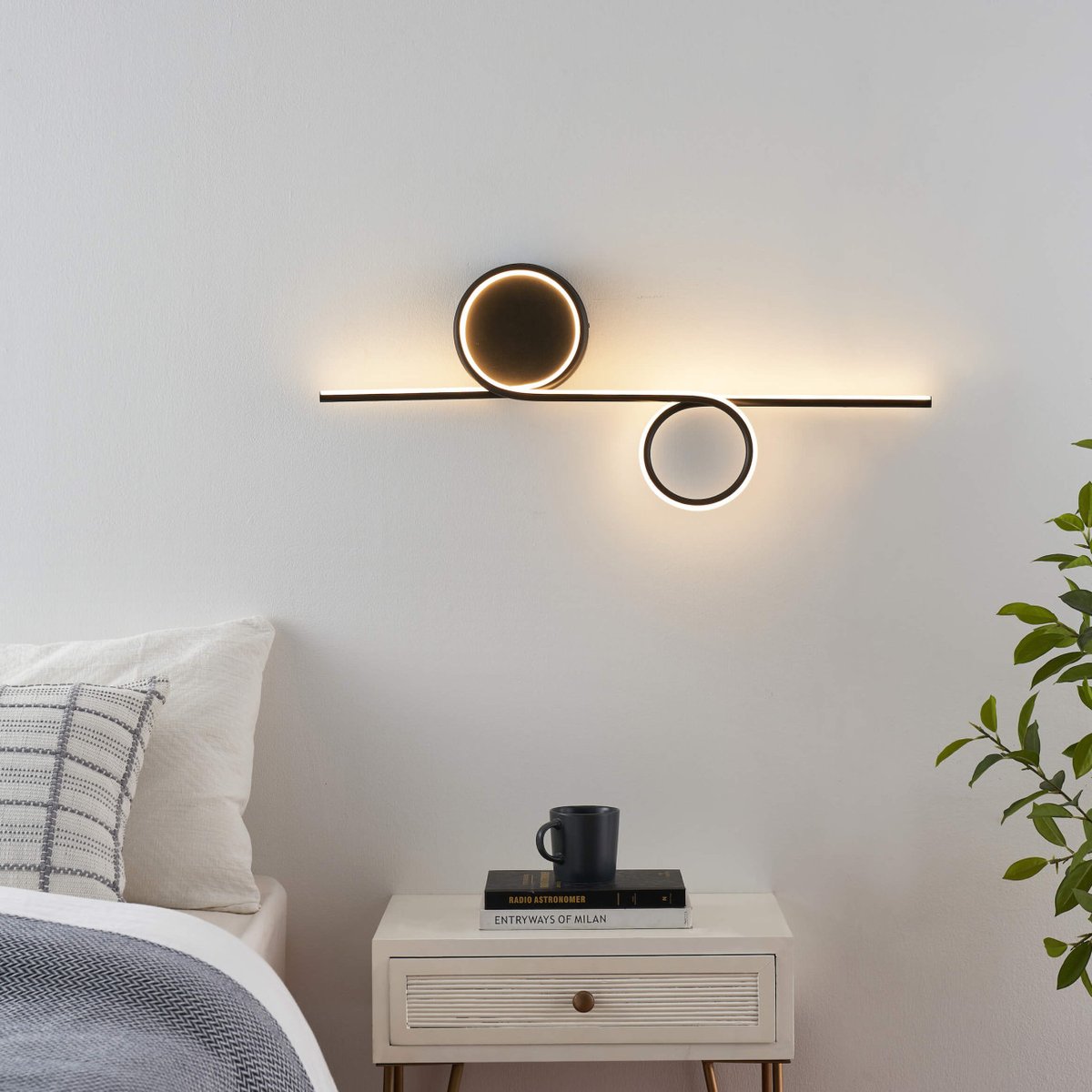 Applique LED design à deux boucles - CELI noir, KOSILUM