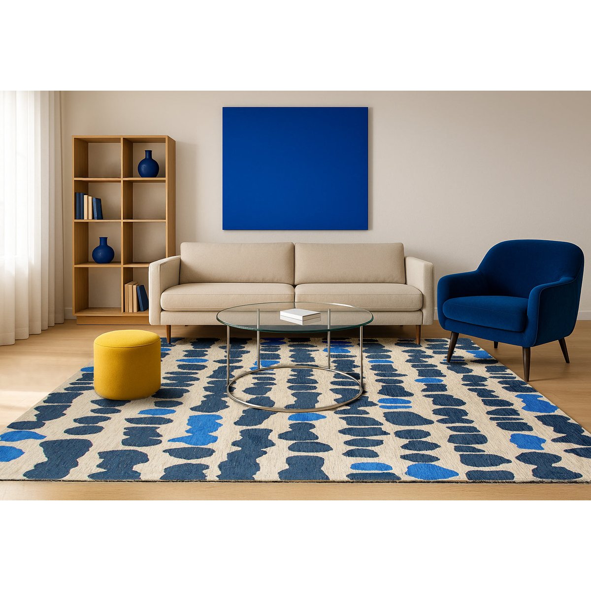 Tapis intérieur/extérieur tissé plat LOLA bleu, NOVATREND