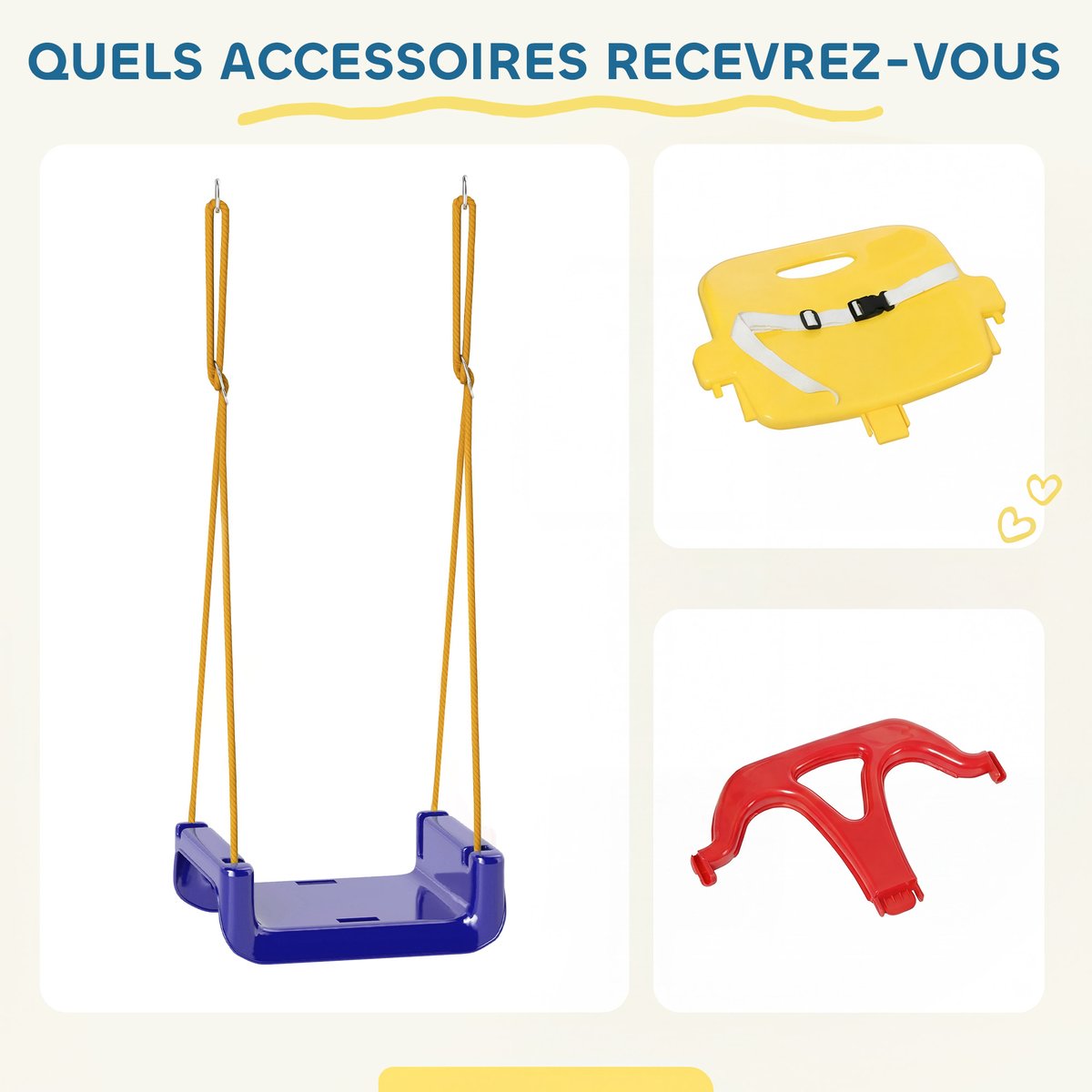Balançoire pour enfants PP Multicolour bleu/jaune/rouge, OUTSUNNY