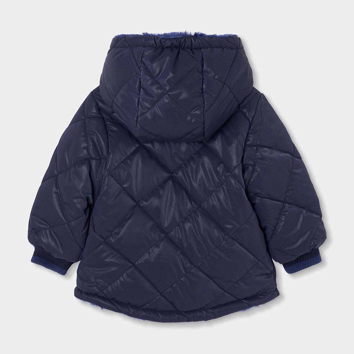 Parka fille tissu technique matelassée bleu, BOBOLI