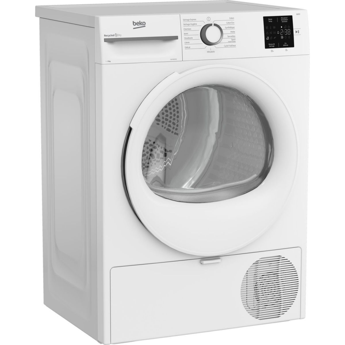 Sèche linge pompe à chaleur D3H18D01W blanc, BEKO
