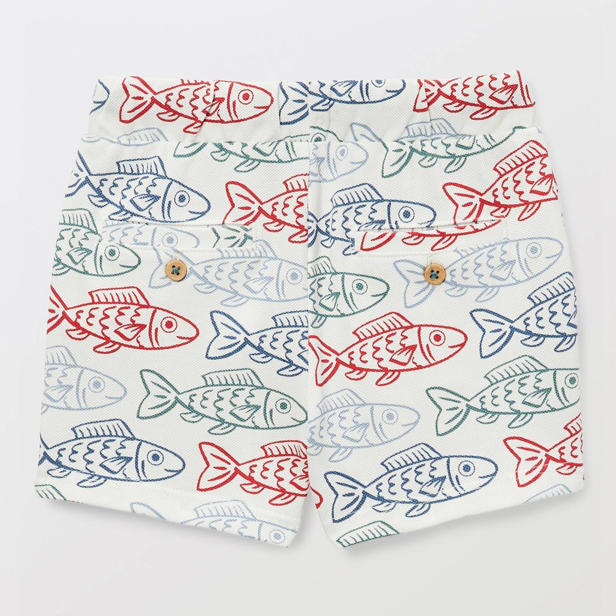 Short imprimé en piqué de coton BIO GOTS ecru, BOUT'CHOU