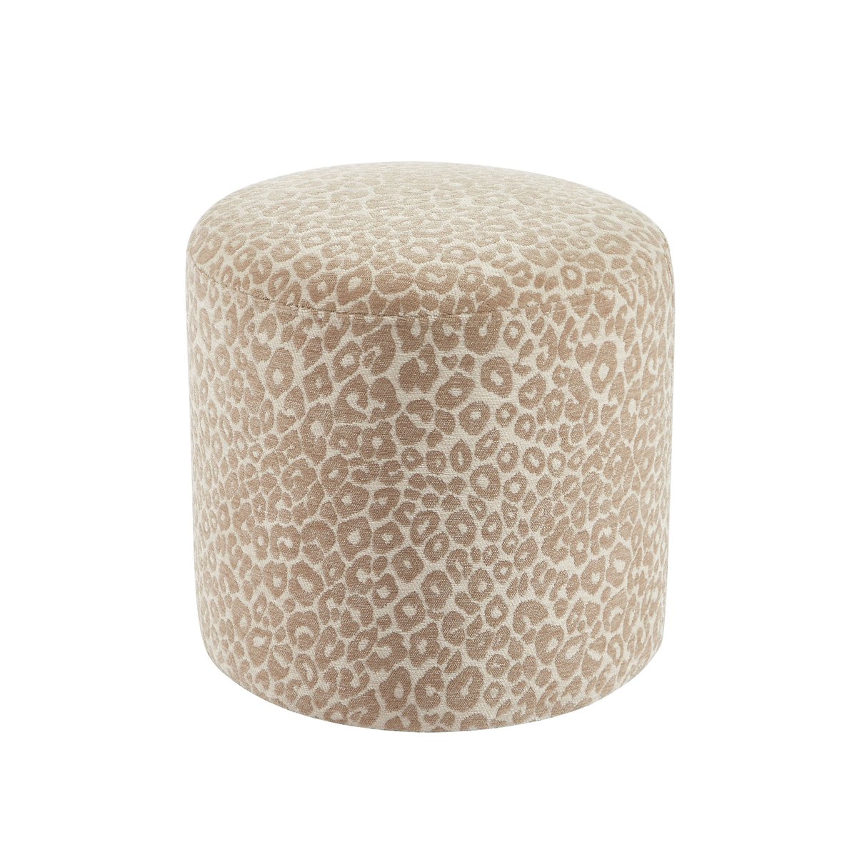 Pouf tissu AWA imprimé léopard beige, BAÏTA