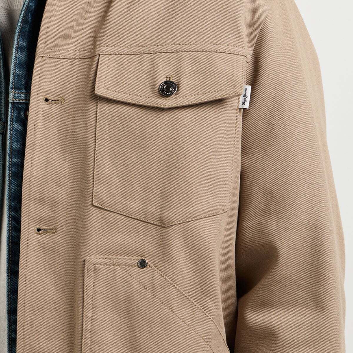 Veste Coupe Regular En Sergé beige malté, PEPE JEANS