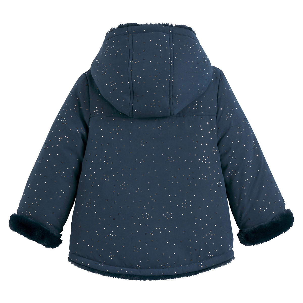 Recycled Reversible Hooded Parka navy blue, LA REDOUTE COLLECTIONS