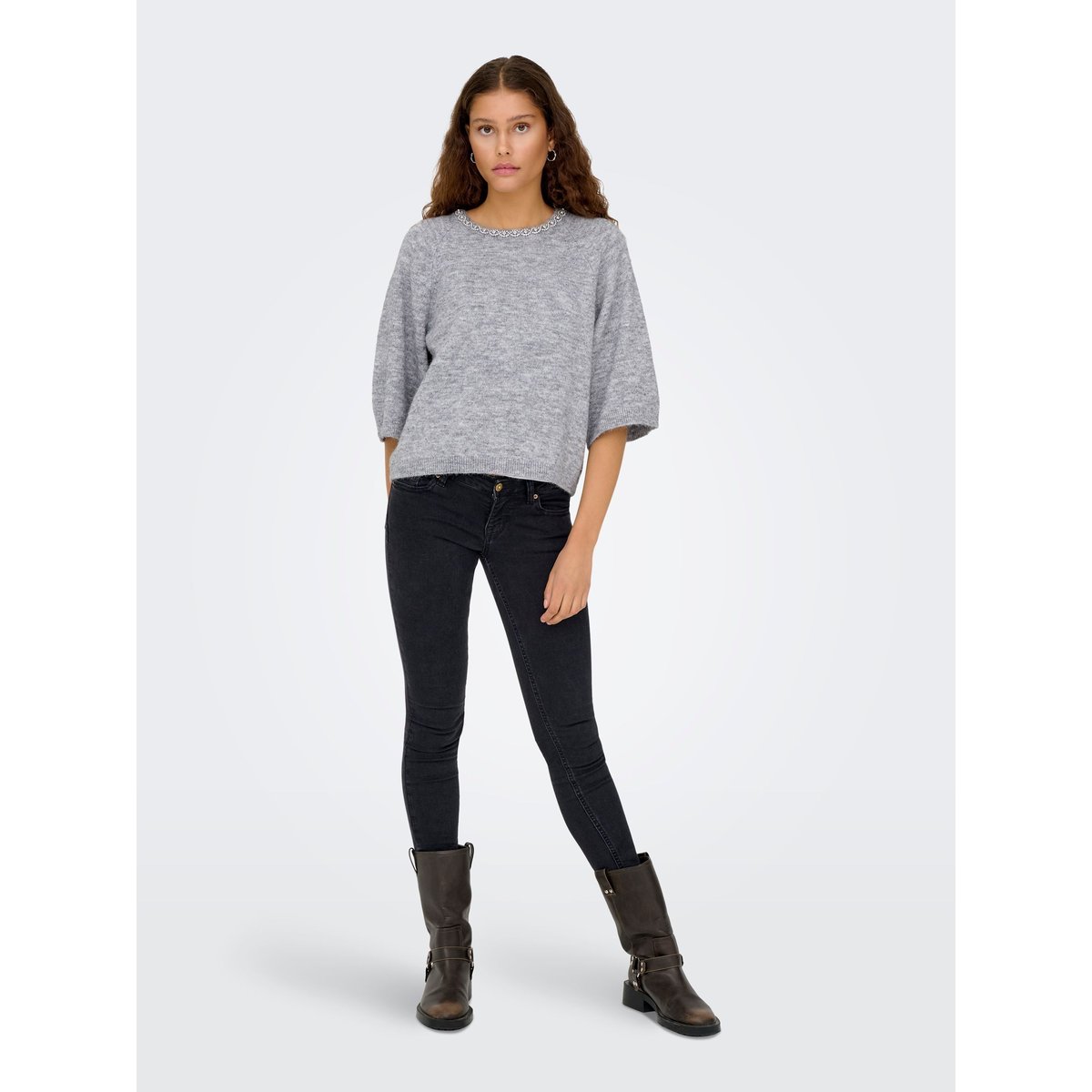 Pull En Maille medium grey melange, JDY