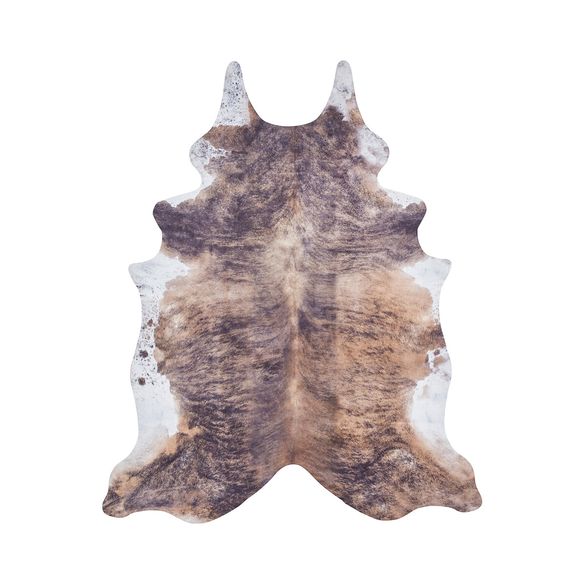 Faux Cow Print Rug - 155x130cm brown/white, SO'HOME