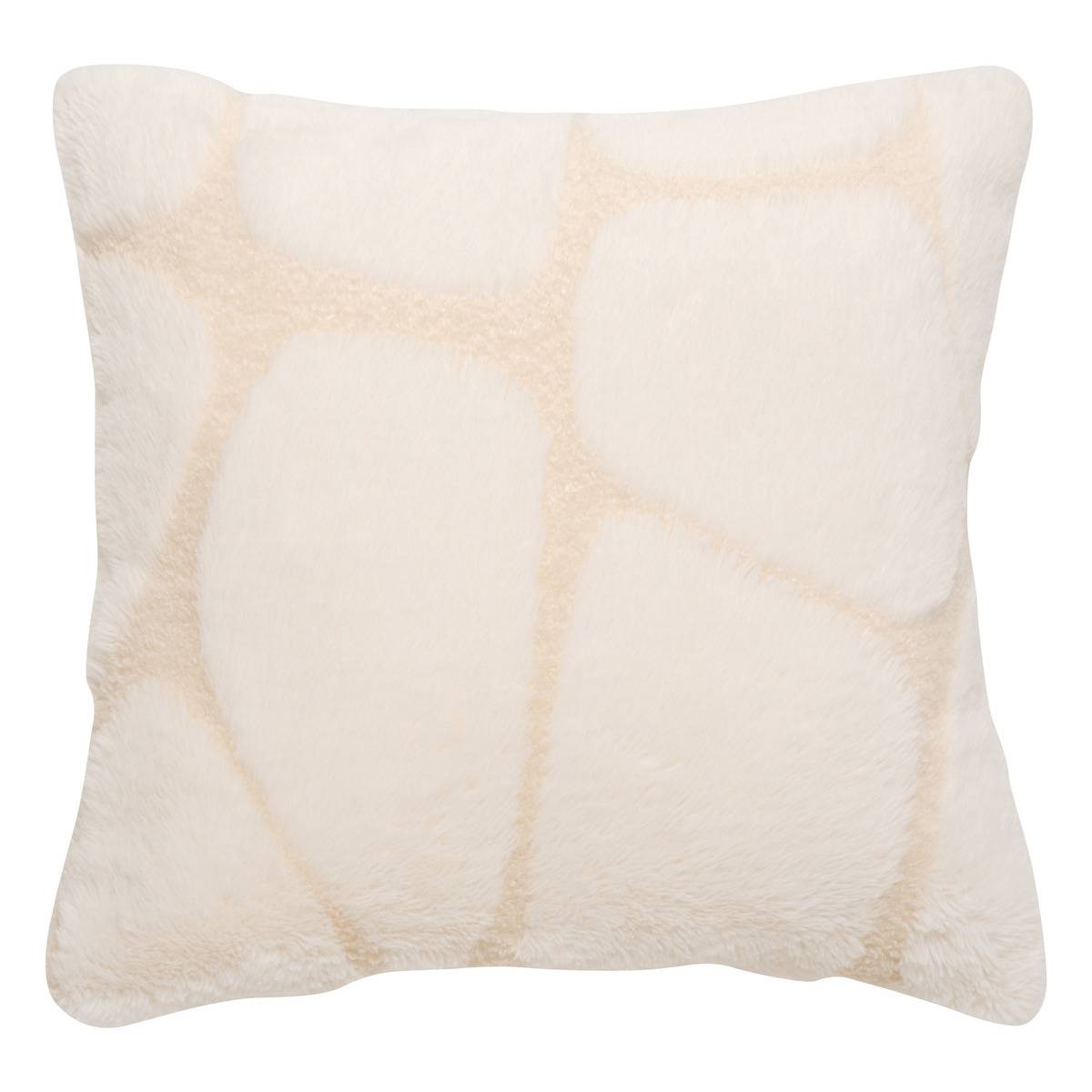 Coussin carré BOUCLY beige lin, ATMOSPHERA