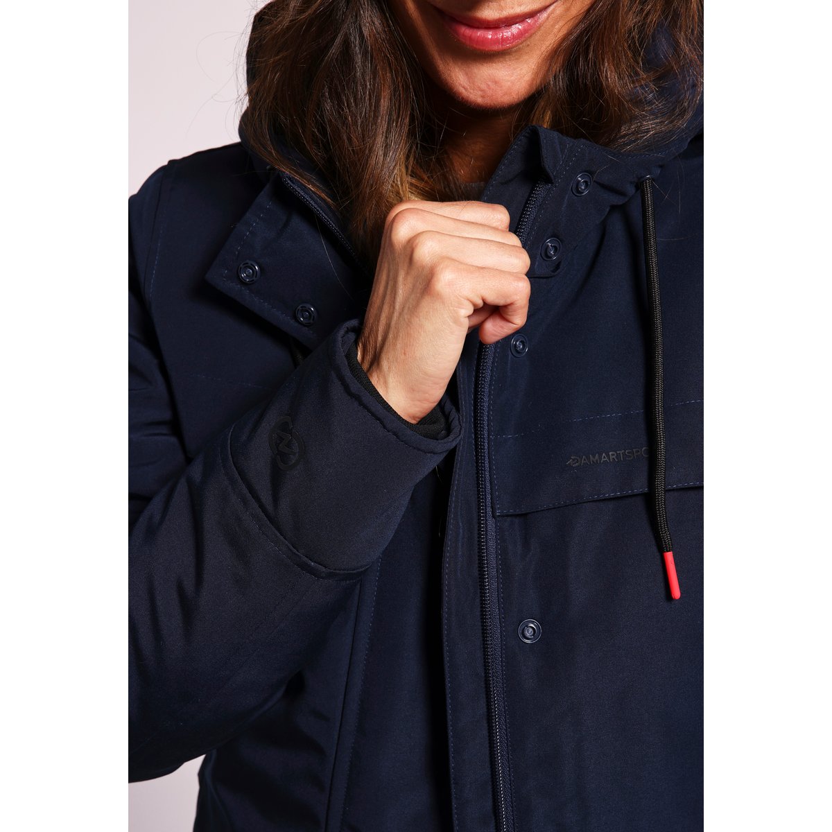 Parka à capuche déperlante Thermolactyl bleu marine, DAMART SPORT