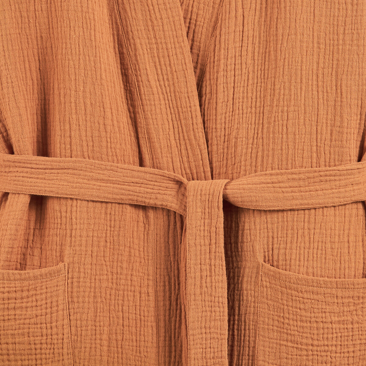 Signatures Margot Kimono Bathrobe in Cotton Muslin caramel , LA REDOUTE COLLECTIONS