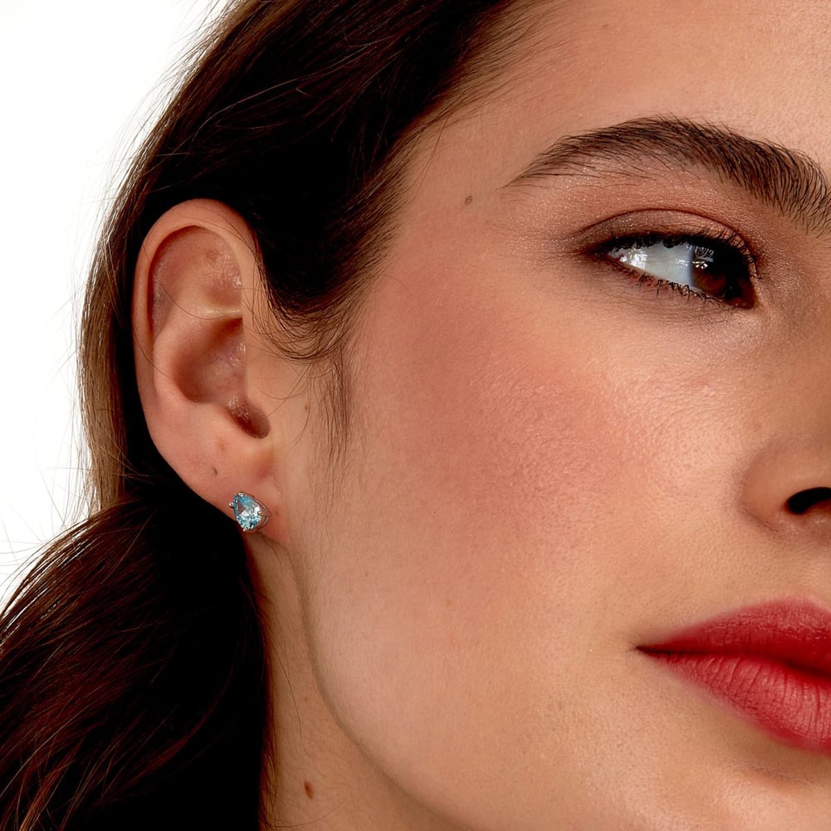 Boucles D'Oreilles en acier, cristaux, ipg TESORI argent, bleu clair, MORELLATO
