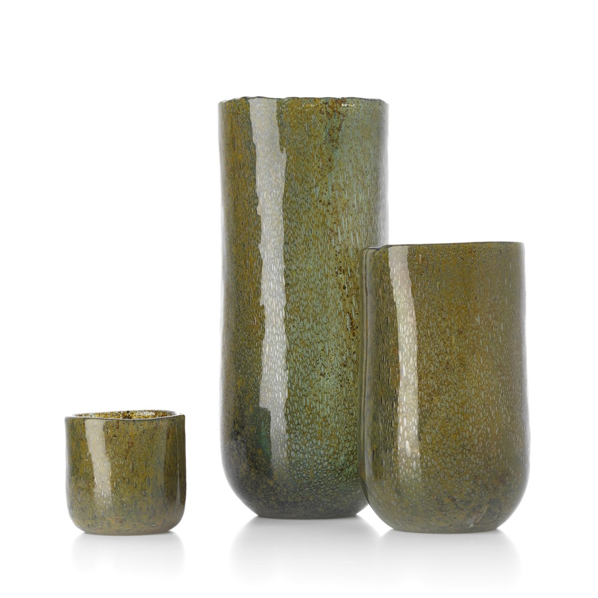 Vase en verre FOREST vert olive, BAZAR BIZAR