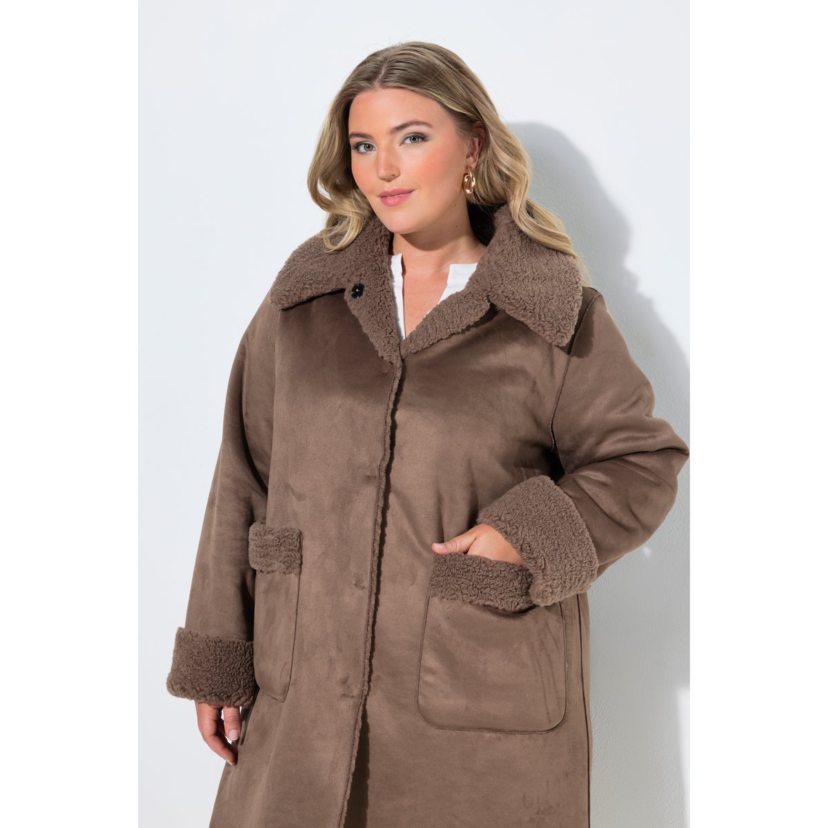 Manteau réversible (avec col) en polaire marron pâle, ULLA POPKEN