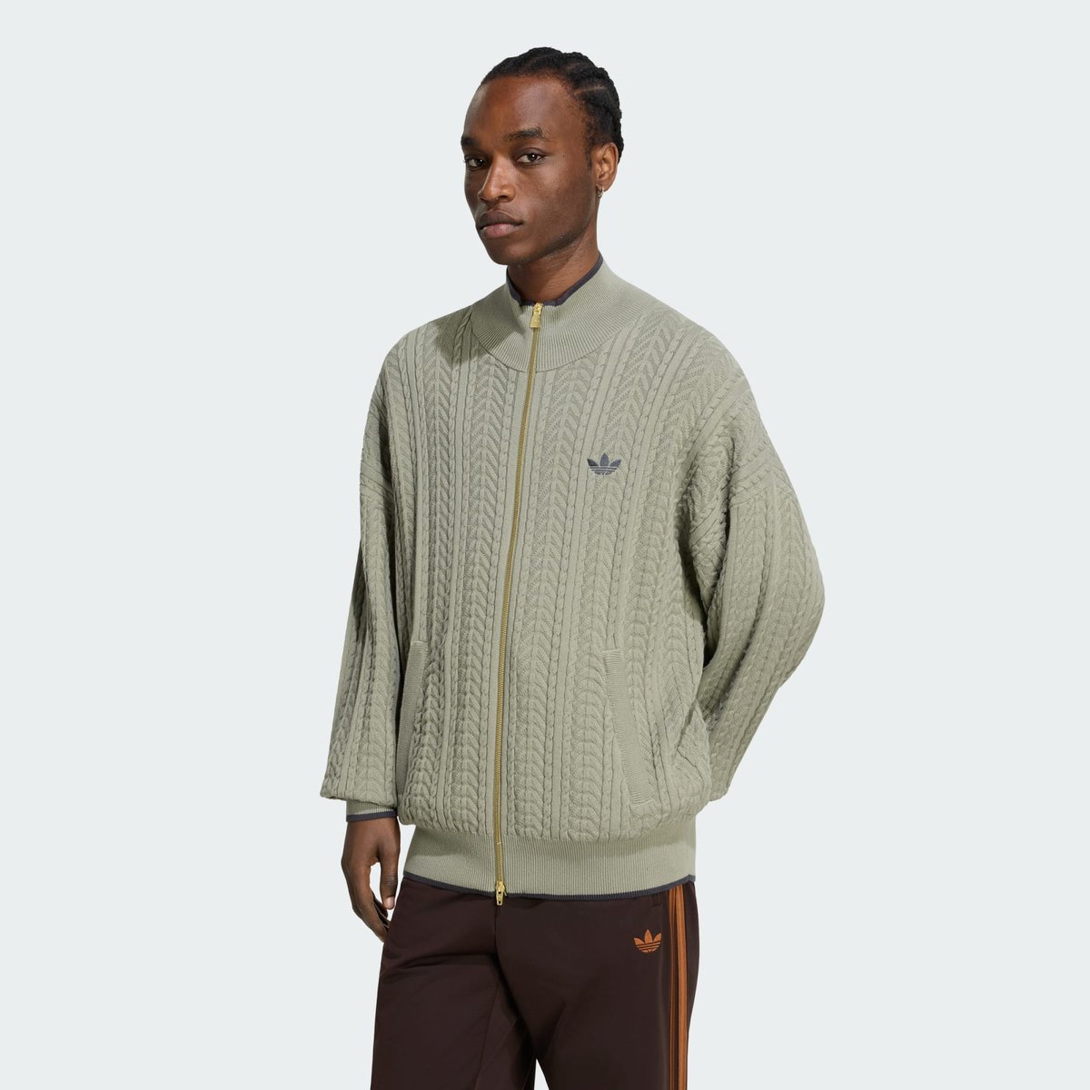 Veste De Survêtement Maille Torsadée Firebird Veste De Survêtement Maille Torsadée Firebird silver pebble, adidas Originals