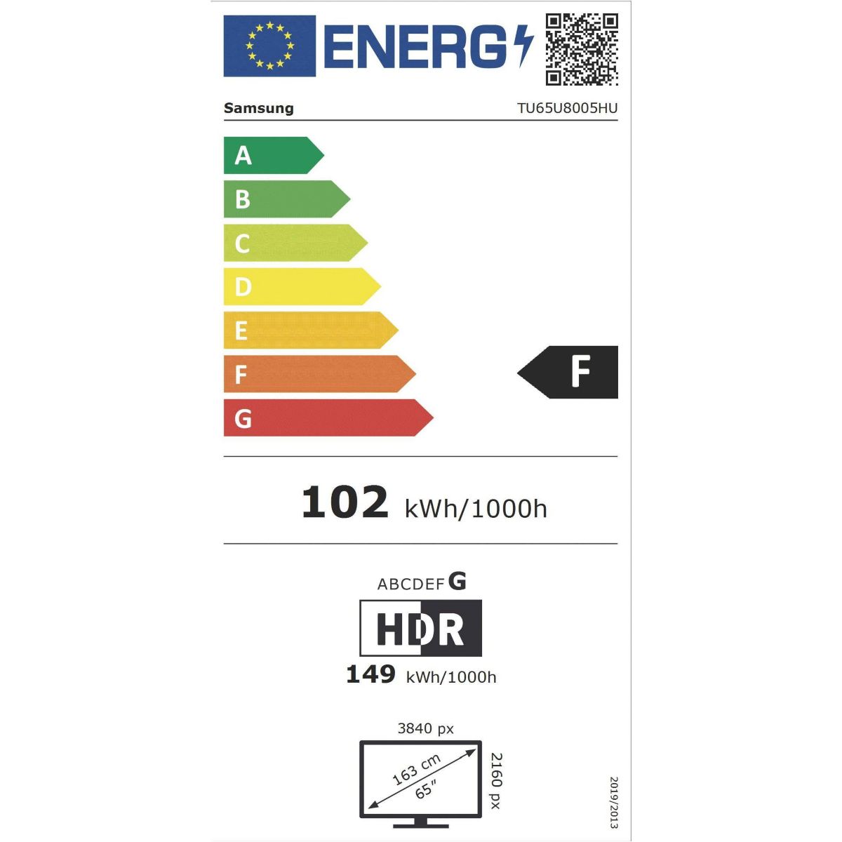 TV LED TU65U8005H (2026) 65" (163 cm) 4K Ultra HD - Smart TV avec IA couleur unique, SAMSUNG