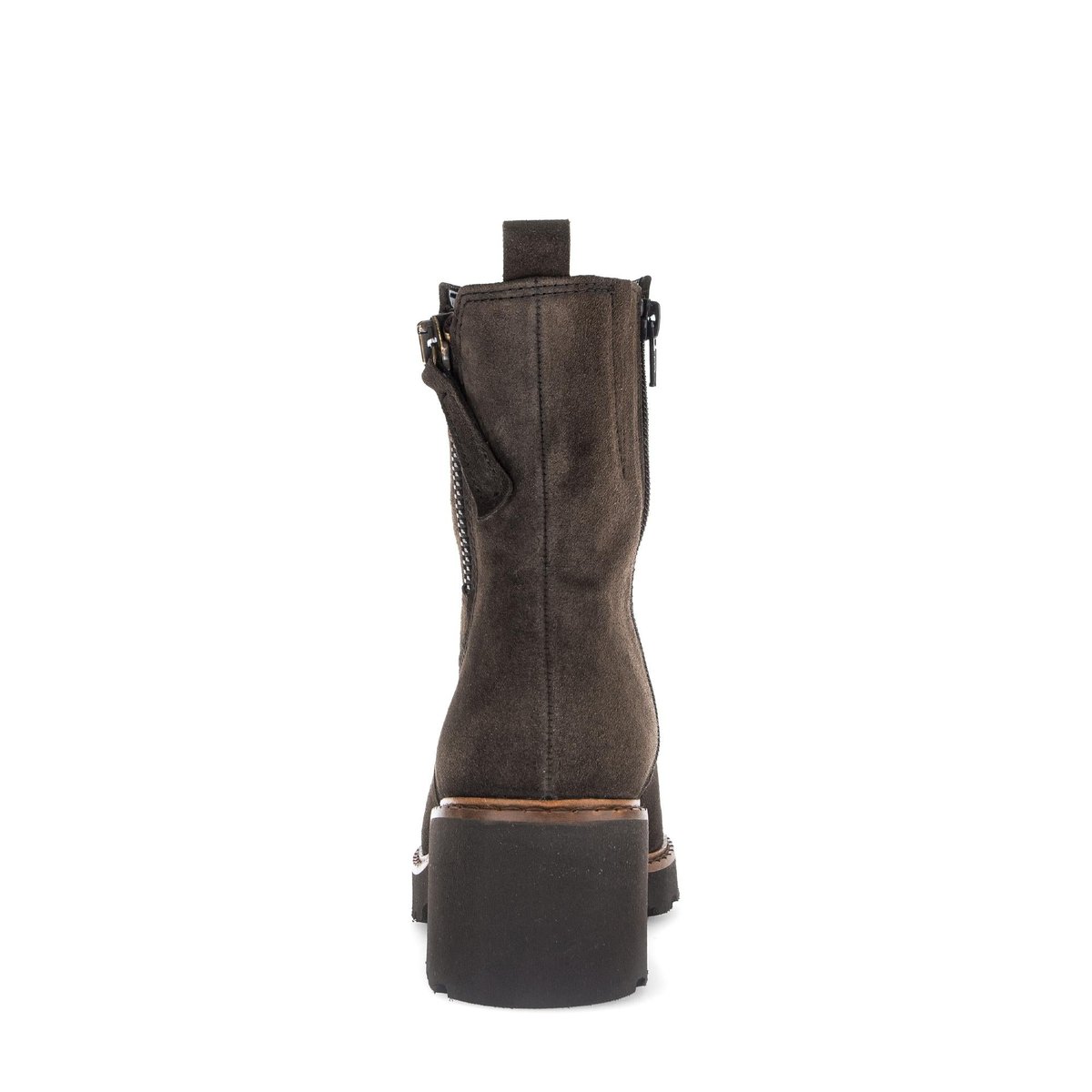 Bottines en cuir à talon décroché marron, GABOR