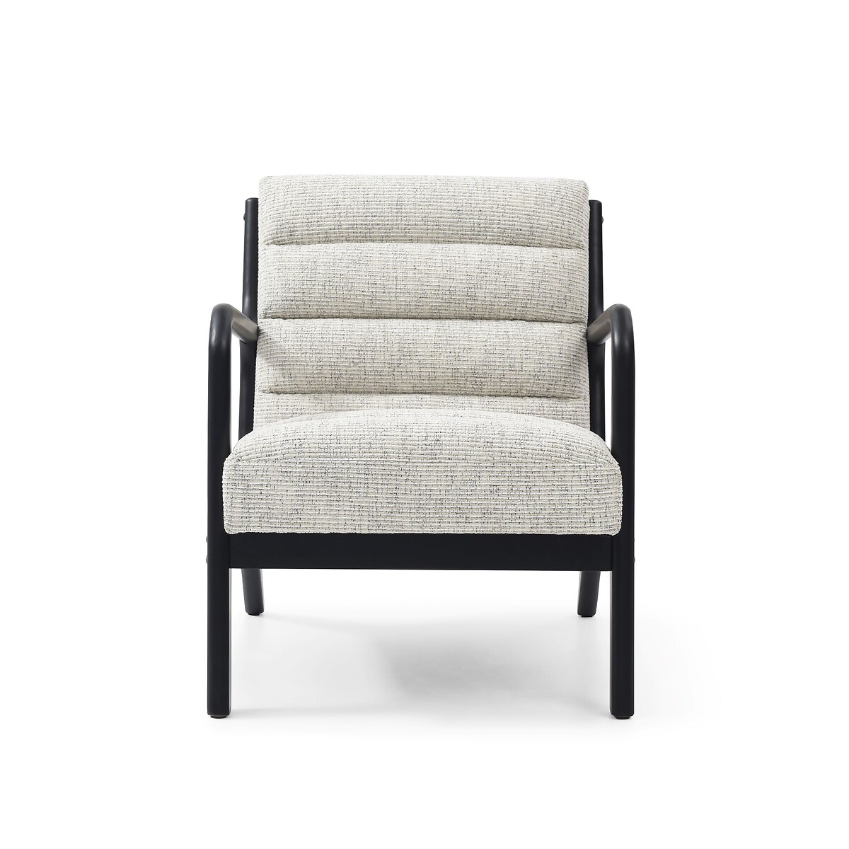 Ezra Corduroy Mid-Century Armchair ecru + black, SO'HOME
