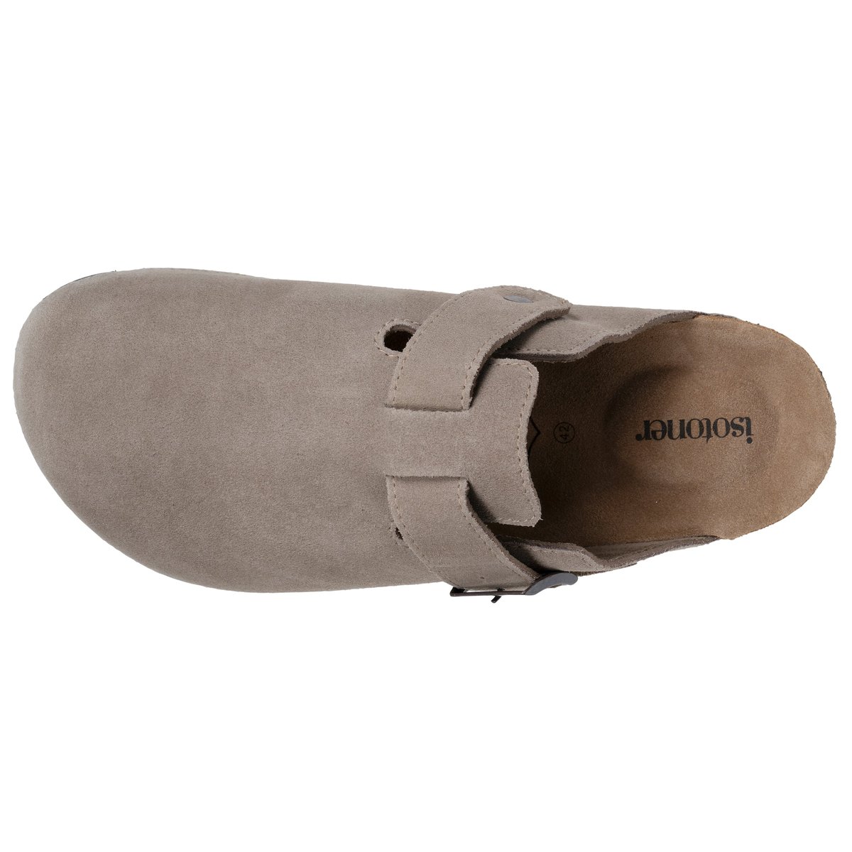 Sabots semelle intérieure cuir extra-flex - patch talon confort beige, ISOTONER