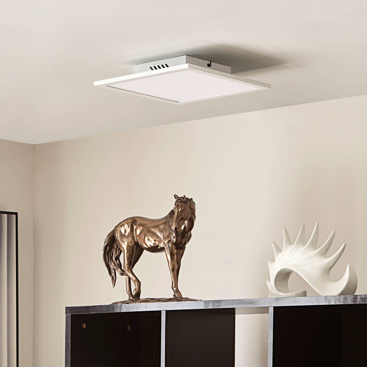 Plafonnier moderneLED, Lamin blanc, LINDBY